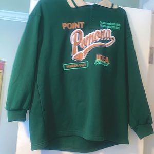 Polo Neck Letter Graphic Sweatshirt